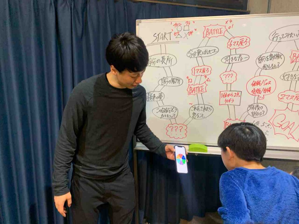 食後はオリジナルすごろくゲームで大盛り上がり！