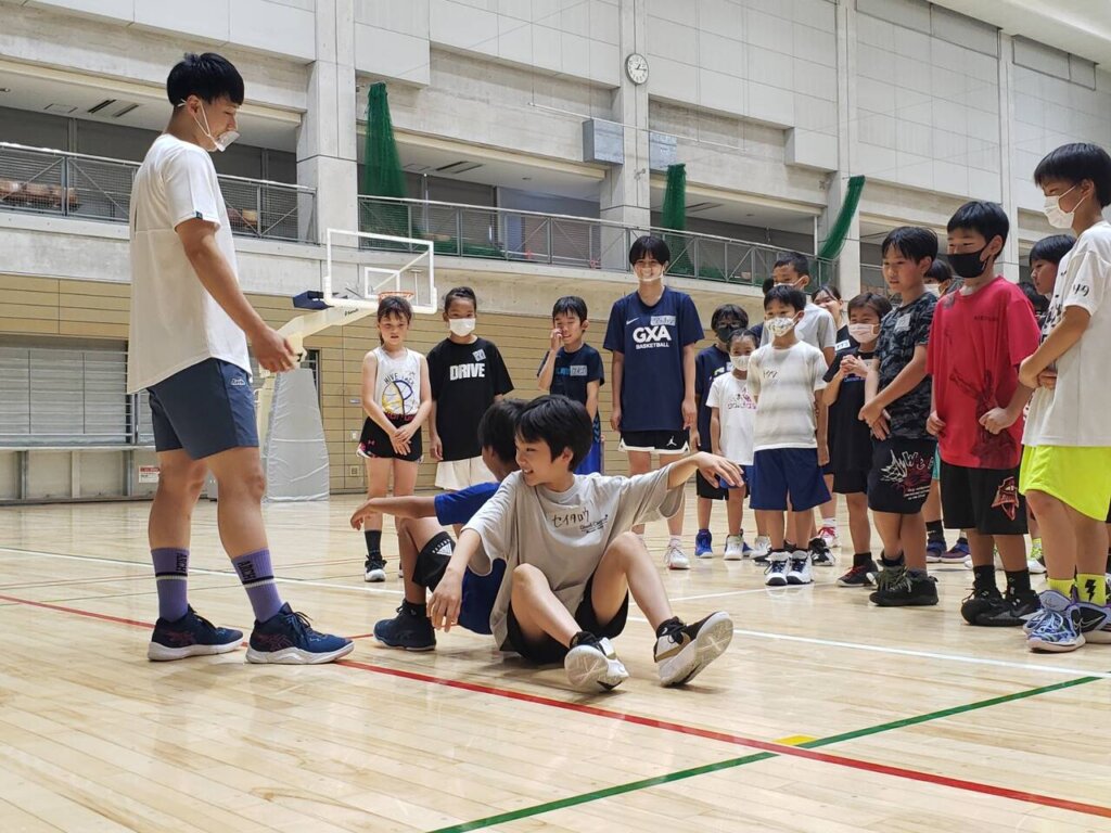 背中を預けて起き上がる動作